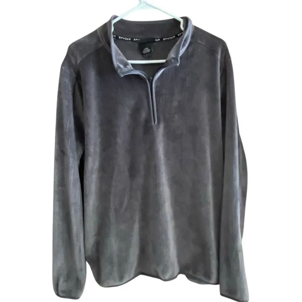 Spyder Metal Gray Soft Stretch Performance Fleece Quarter Zip Pullover Men’s L